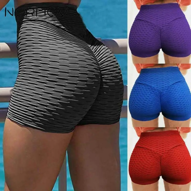 

NORMOV High waist seamless Shorts Workout Shorts Solid Color Soft Biker Shorts Scrunch Butt Sports Shorts Gym Summer 2022