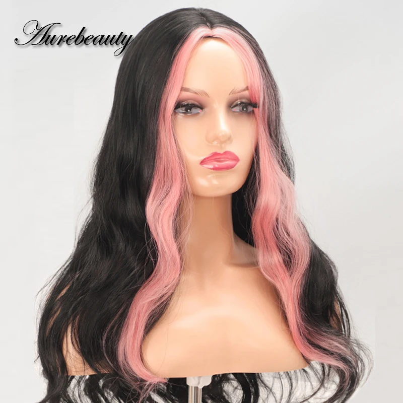 

Парик для косплея «Лолита», термостойкие искусственные волосы розового и черного цветов, с эффектом омбре, полностью машинная работа