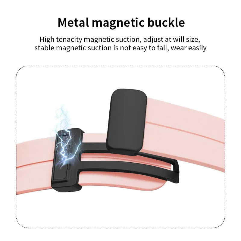 Soft Silicone Strap For Apple Watch Band 38/ 40/41/ 42/ 44/45/ 49mm  Solid color  Metal  magnetic suction  Slim bracelet iWatch