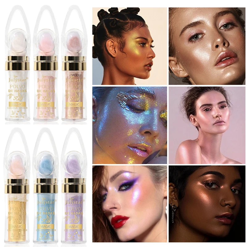 

Highlighter Powder Body Glitter Brighten Face Contour Bronzer Shimmer Eyeshadow Makeup Fairy Powder Makeup Contour Illuminator