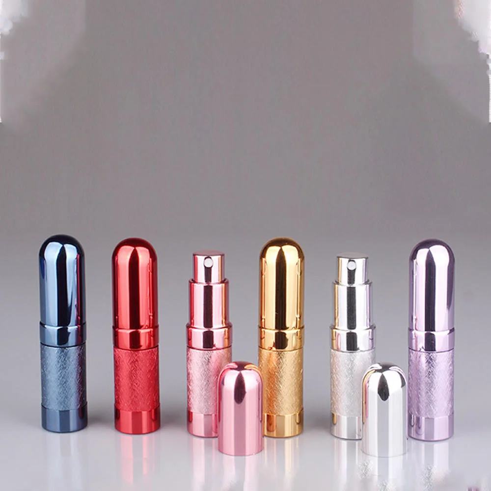 

6ml Bullet-Shaped Perfume Bottle Sub-Bottling Glass Empty Bottle Spray Aluminum Tube Portable Refillable Bottle For DIY Perfume