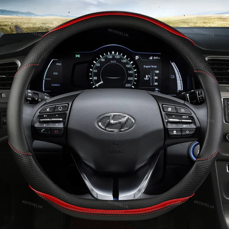 

Для Hyundai Ioniq 2016 2017 2018 2019 2020 2021 D Shape Carbon Fiber + кожаные аксессуары для автомобиля