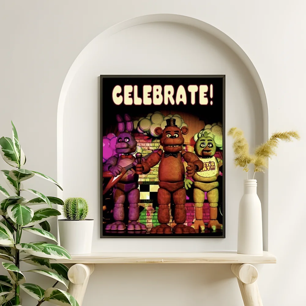 Фото Классический постер Fnaf Five-nights-At-Freddys, настенный художественный принт, подходит для гостиной, спальни, бара, гостиной, украшения дома, подарок №3
