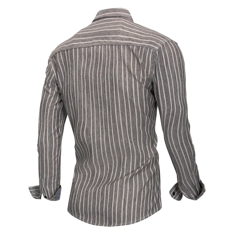 2022 Summer Cotton Striped Shirt Men Casual Slim Fit Lapel Long Sleeve Men's Shirts Spring High Quality Oxford Shirt For Men Top