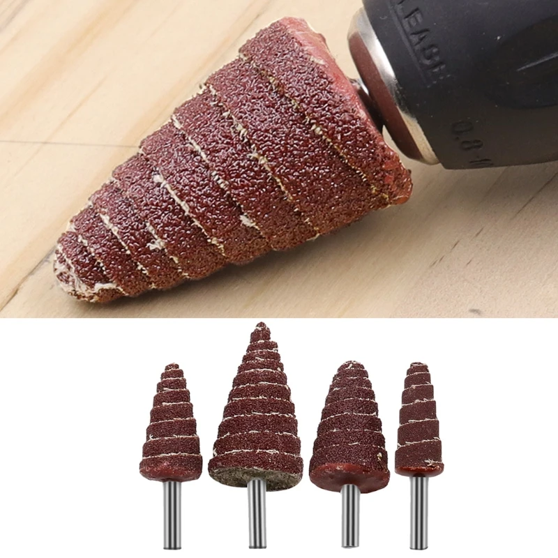 

Conical Sandpaper Wear-resisting Metal Grinding Head Metal Material with Handle