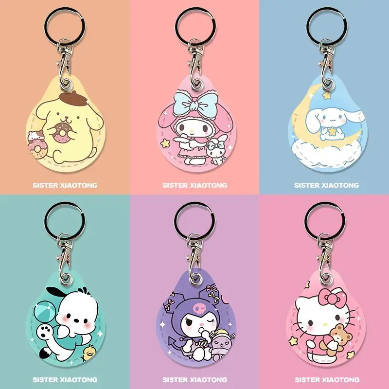 

Sanrio Cartoon My Melody Cinnamoroll Water Drop Typestudent Access Control Card Sleeve Can Sense Mini Circular Protectiveholders