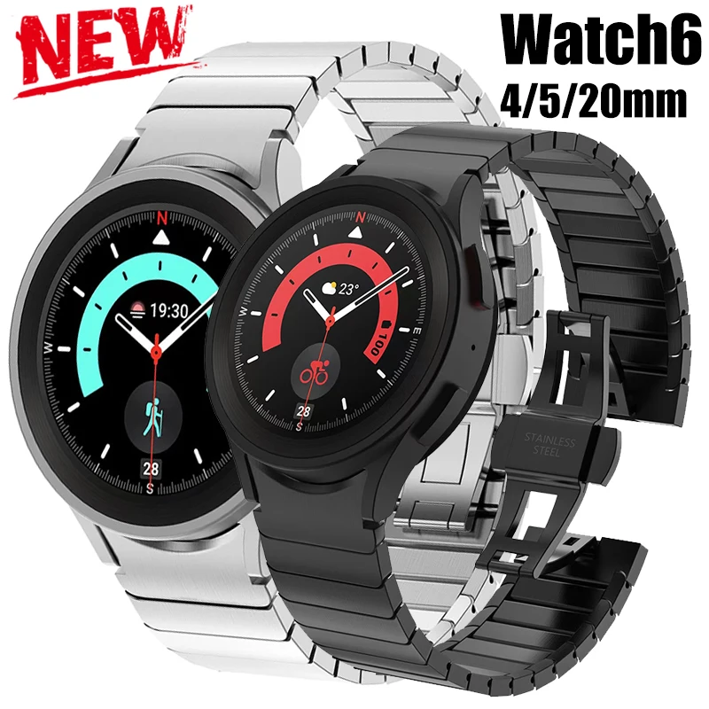 Ремешок металлический для Samsung Galaxy Watch 6/5/4 44 мм 40 мм/6 Classic 47 43 мм/5pro 45