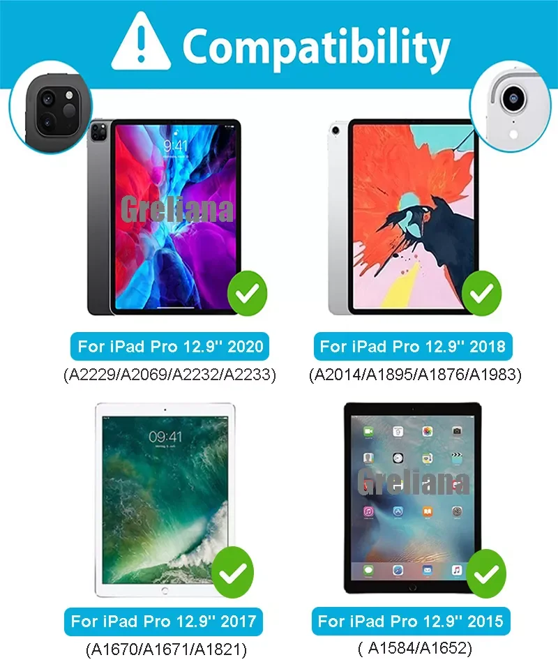 

iPad 2018 Pro 12.9 Case 360 Degree Rotating Stand Cover for New iPAD 2020 12.9 Cases Auto Sleep Awake Case A1876 A2014 A1895
