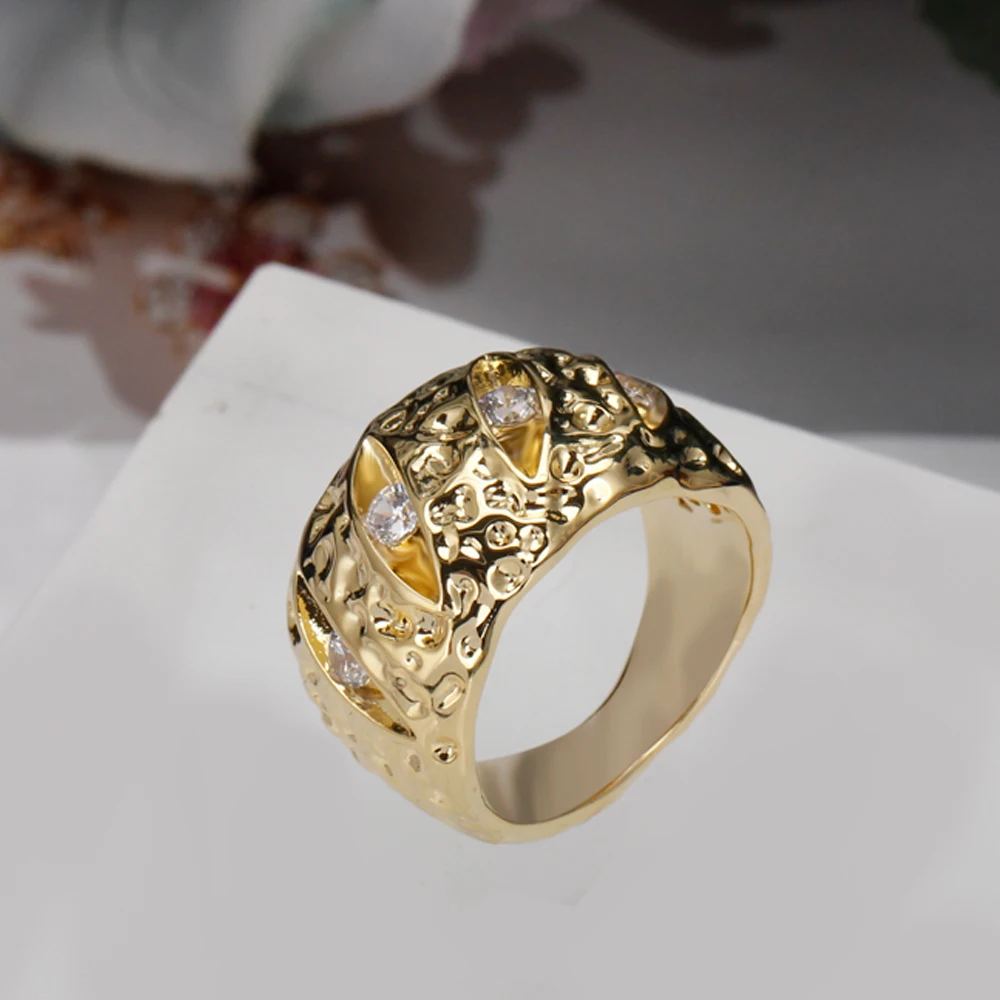 

High Quality Rings Plated Platinum Not Fade Easily Full Cubic Zircon Fine Jewelry Women Wedding Party Gift Clearance Sales