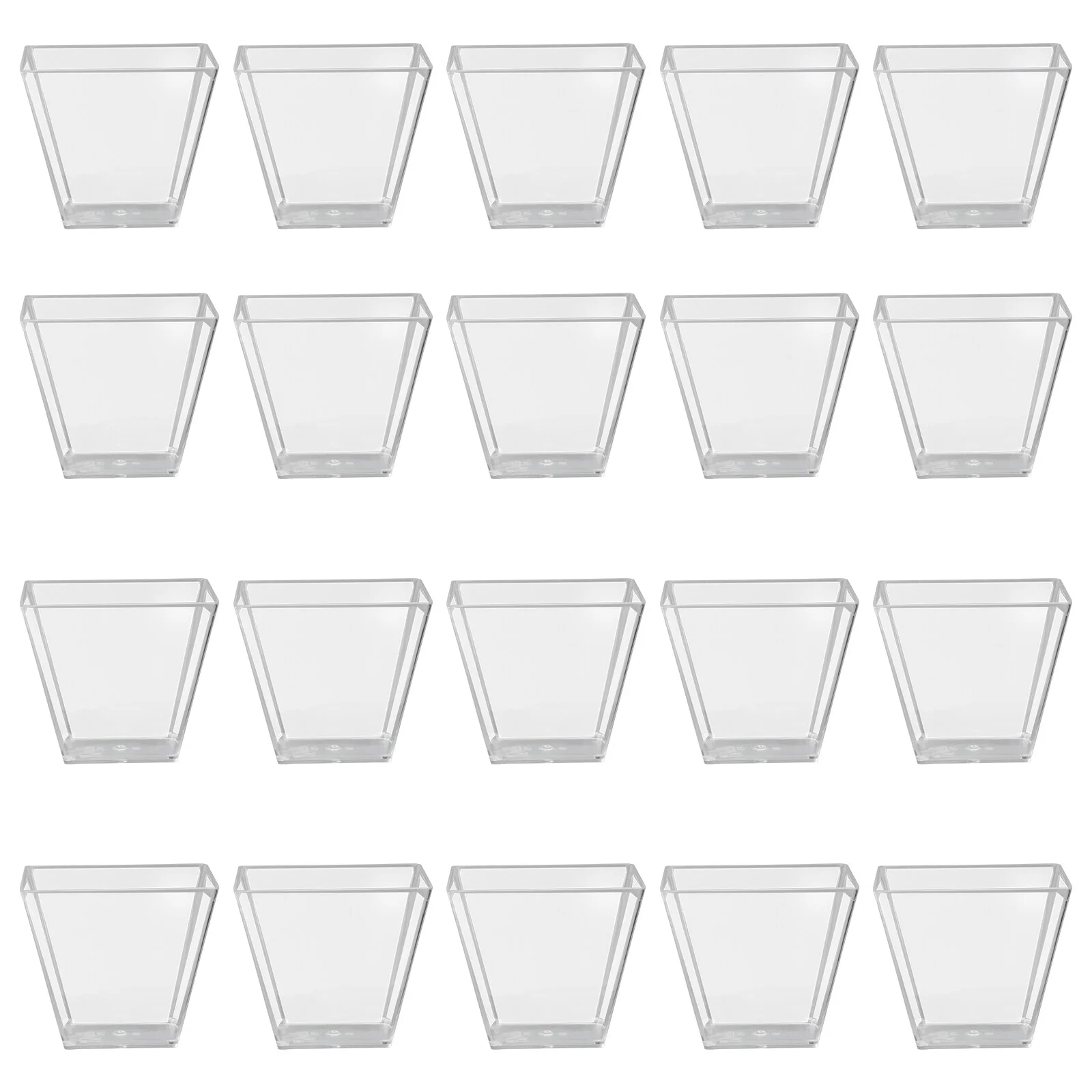 

100PCS 60ML Small Dessert Pudding Containers With Lids Transparent Square Portion Pudding Containers With Lids Cake Mousse