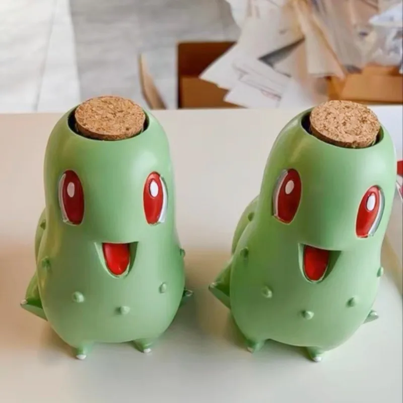 

Pokemon Chikorita Kawaii Planter Flower Pot Creative Pot Statue Chikoritas Vase Ornaments Figure Decor Model Birthday Gifts