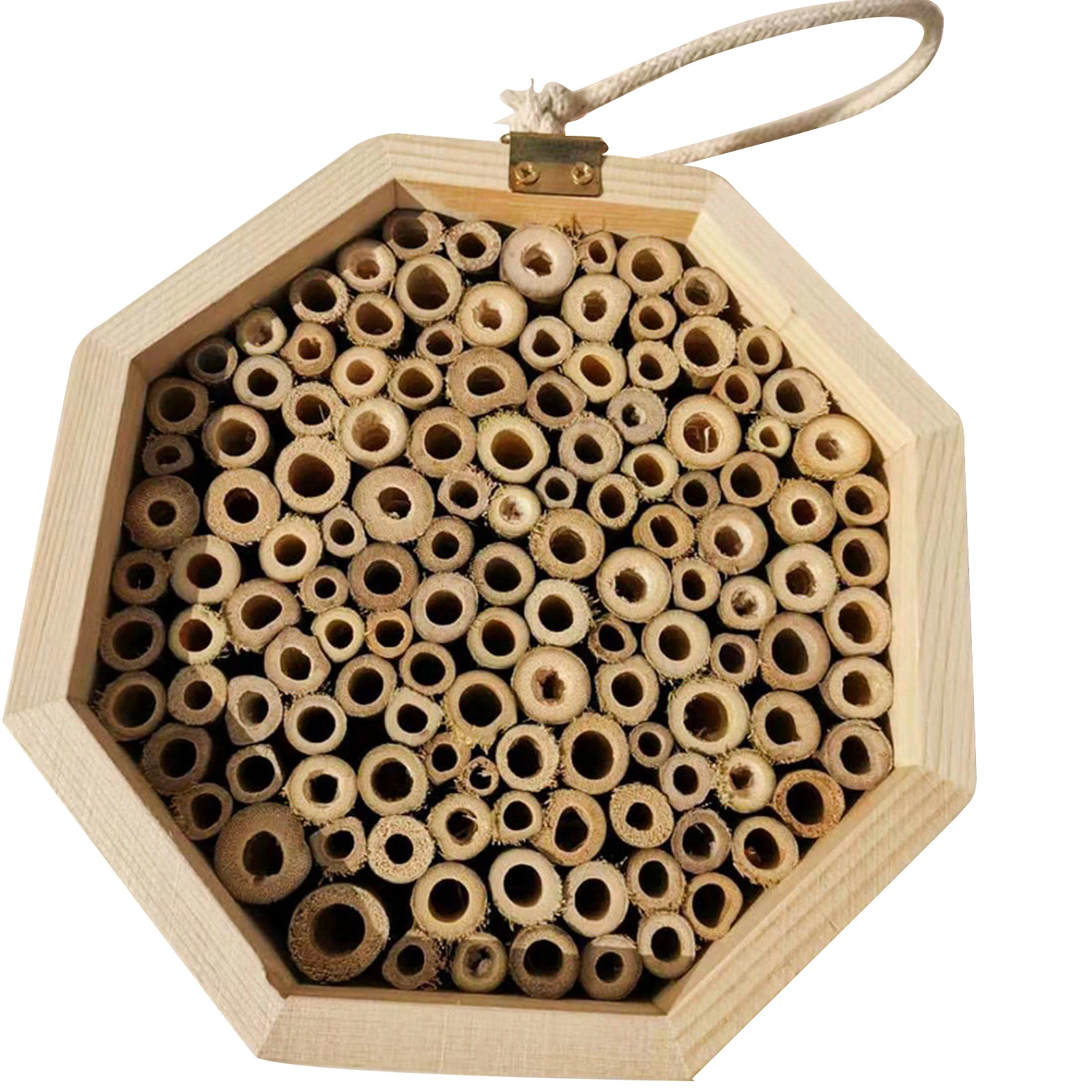

5.9 Inch Honeycomb Natural Bamboo Bee House Small Bee Habitat Bee Hive, Ideal for Bee Pollination in Garden Yards