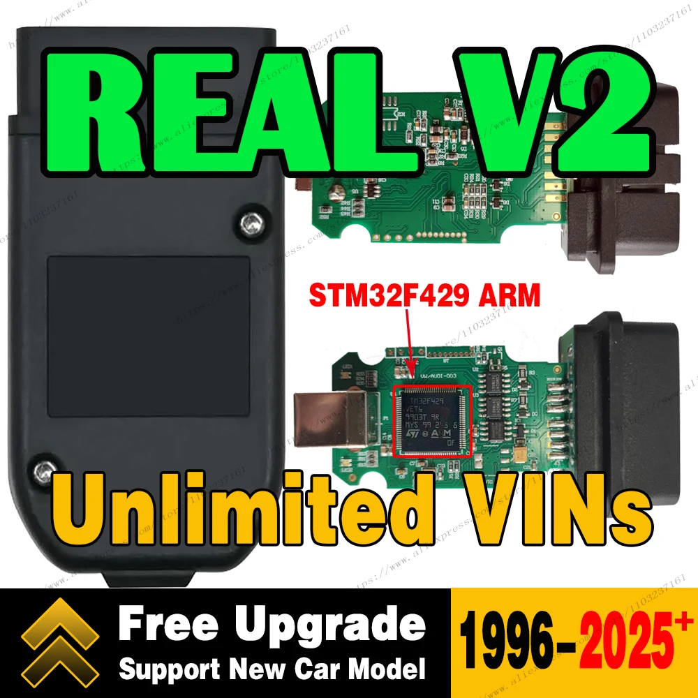 Фото Новый 2023+ Real V2 VagCom диагностический инструмент обновление онлайн неограниченное количество VINS Vag Com HEX USB-интерфейс V25.3 функция кодирования №1