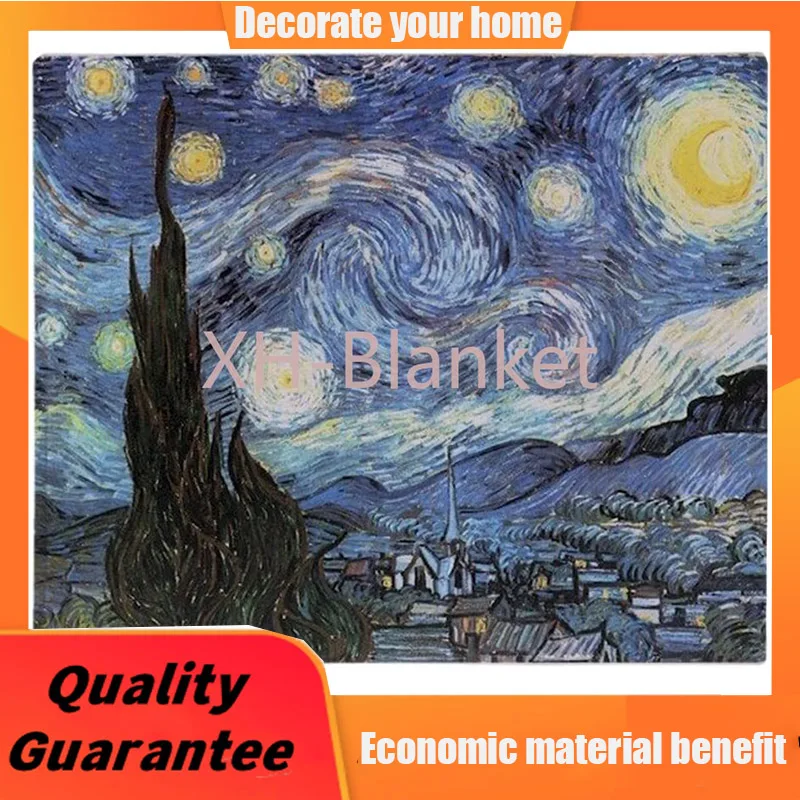 

CafePress Starry Night Vincent Van Gogh Throw Blanket Soft Fleece Throw Blanket, 60"x50" Stadium Blanket custom blanket
