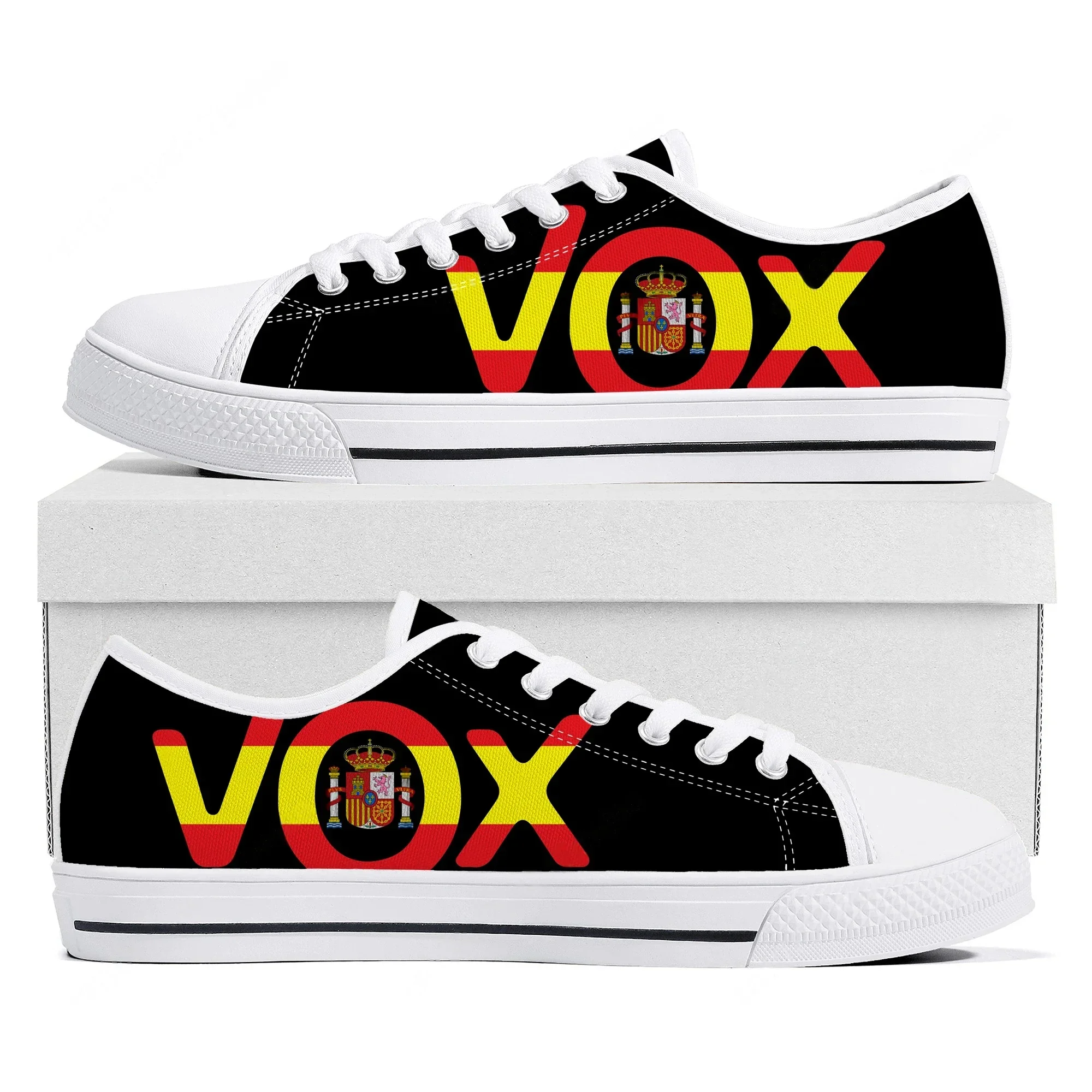 Фото Низкие легкие кеды Vox с национальным гербом Испании для мужчин, женщин и подростков, повседневная обувь из парусины для походов и путешествий. №2