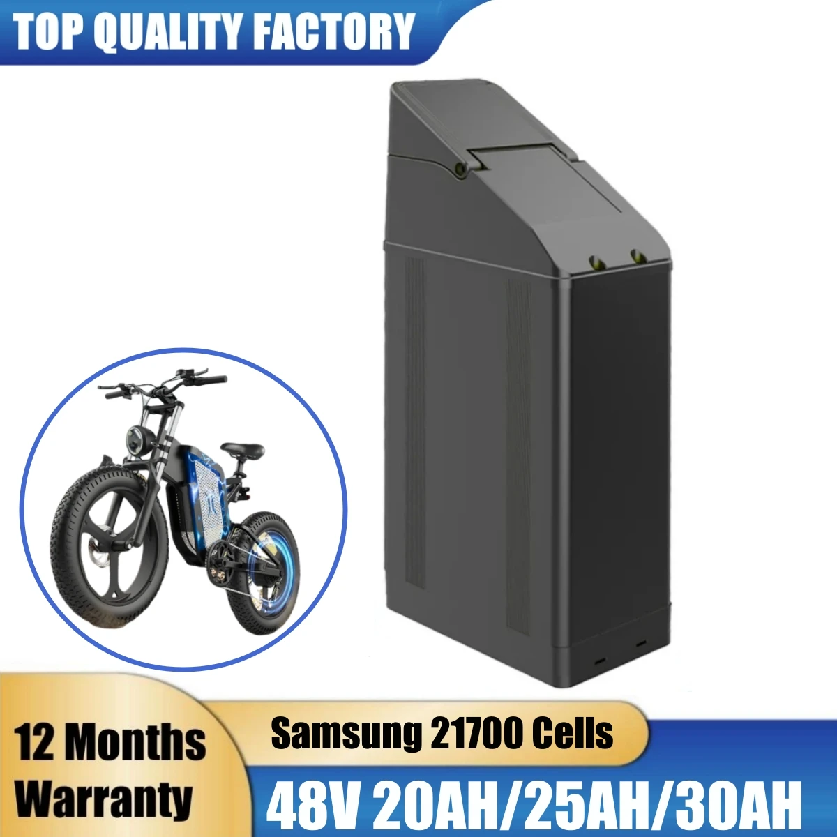 Фото Аккумулятор для электровелосипеда DEEPOWER X20 X21, 48В 20Ач 25Ач 30Ач, литиевые батареи 21700 для электровелосипедов с мотором 500-2000Вт №1