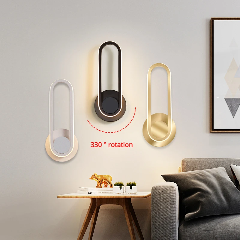 12W LED Wall Lamp Indoor Lighting Adjuctable Minimalism Living Room Background Wall Lamp Holder Decoration Apliques de pared