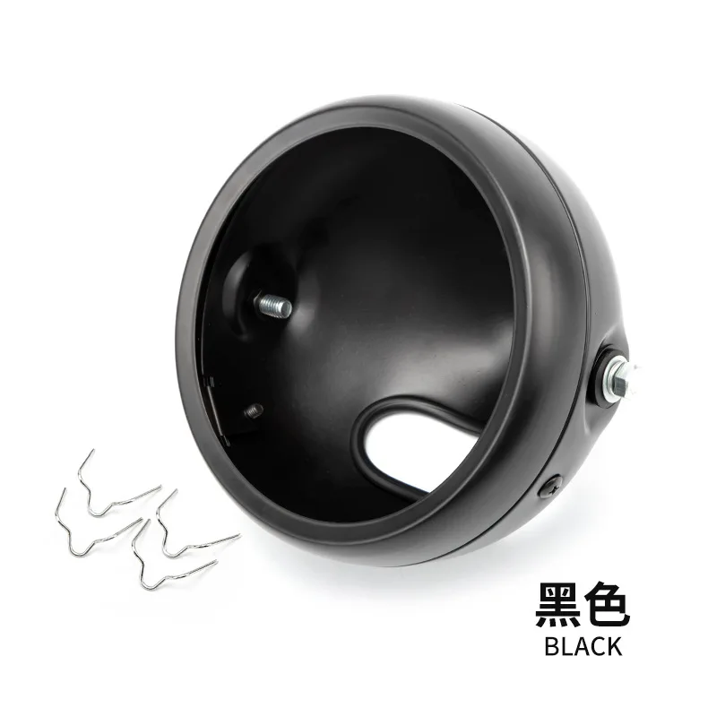 

5,75 дюймовая мотоциклетная фара с боковым креплением, круглая светодиодная фара, корпус фары, налобный фонарь, головная лампа для Harley