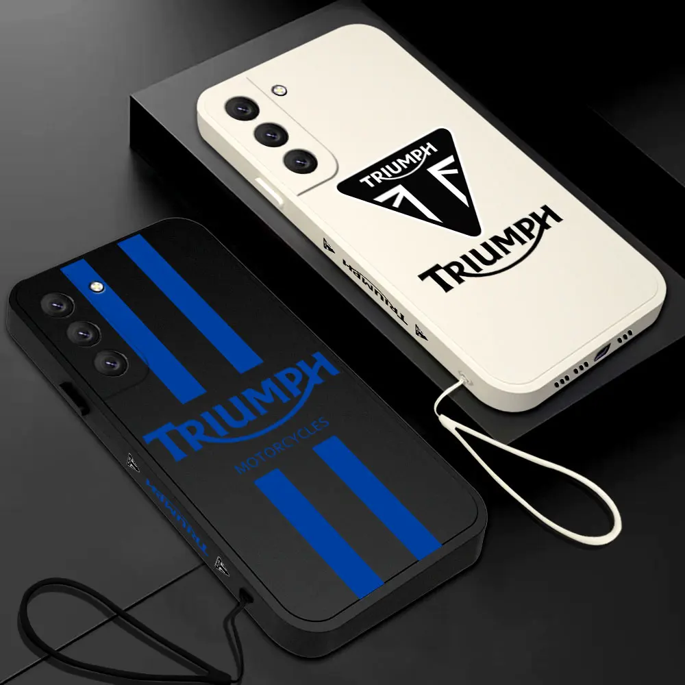 

Triumphs Motorcycle Phone Case For Samsung Galaxy S23 S22 S21 S20 Ultra Plus FE S10 Note 20 Plus With Lanyard Cover