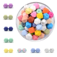color silicone hexagonal beads 14mm 17mm diy bead hand rope decorations accessories 10pcs bag for jewelry bracelets necklace
