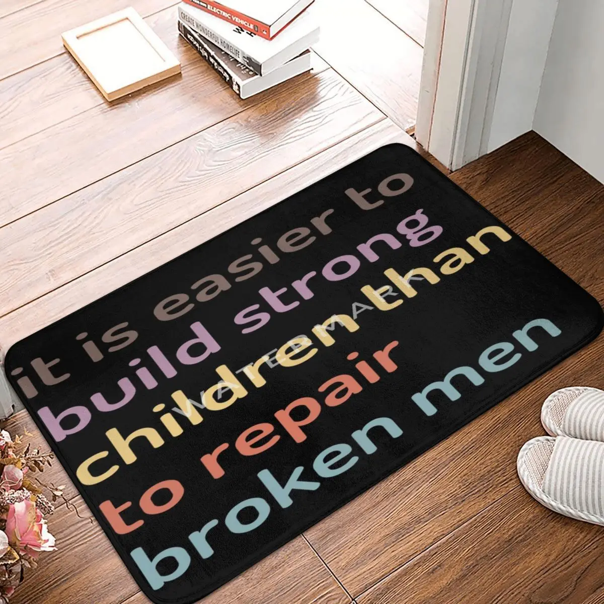 

It Is Easier To Build Strong Children Carpet, Polyester Floor Mats Modern Durable Indoor Festivle Gifts Mats Customizable