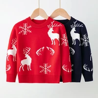 baby christmas elk clothes girls knitted sweater children outwear baby girls winter clothing anime moose toddler pullover