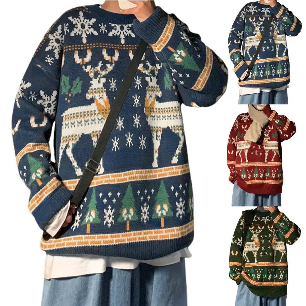 

Snowflake Great Soft Christmas Sweater Festive Winter Sweater Anti-shrink for Outdoor
