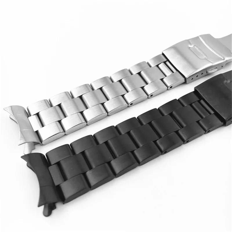 18mm 19mm 20mm 21mm 22mm Stainless Steel Solid Brush Cruved End Oyster Watch Strap Band Bracelet Fit For SKX007 SKX009 Watch