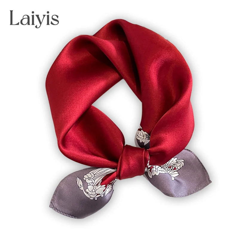 

Design Hair Ribbon Headband Square Luxury Brand 100% Real Silk Scarf Women Small Handkerchiefs Neckerchief Female Bandana 2022