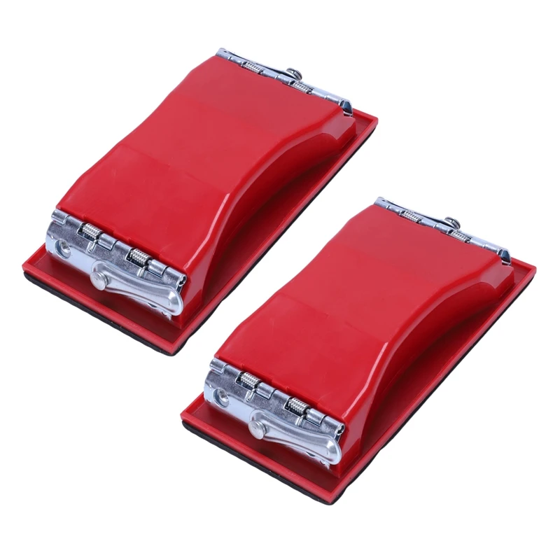 

2X Rectangle Paper Grit Sandpaper Holder Hand Sander Red Black