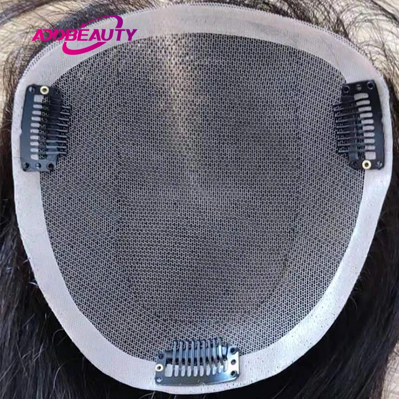 Women Toupee Human Hair Wigs Mono PU Indian Remy Human Hairpiece Straight Hair System for Women Natural Hairline Clip in Hair