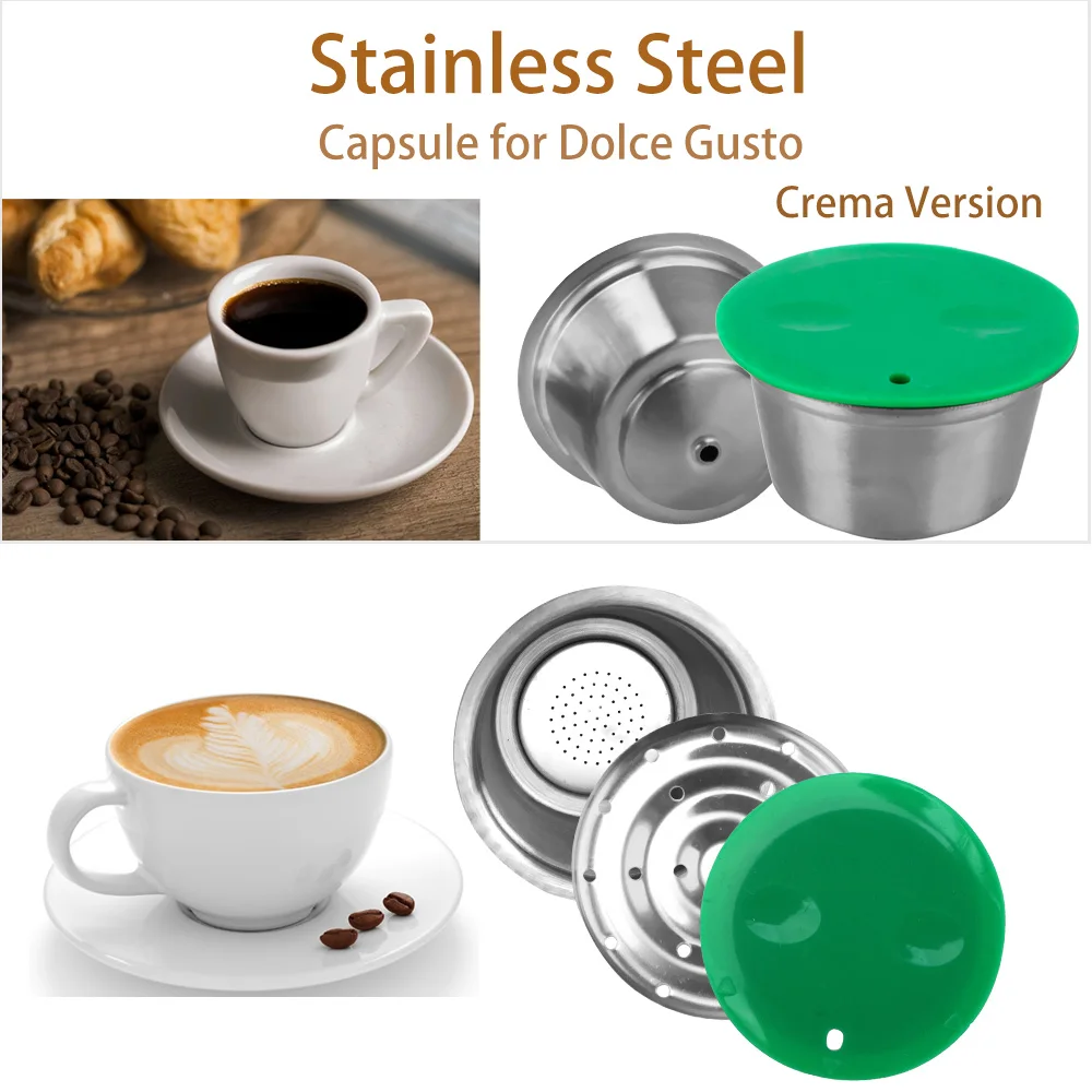 

For Dolce Gusto Coffee Capsule Stainless Metal Rusable Refillable Coffee Capsule Compatible With Nescafe Coffee Machine