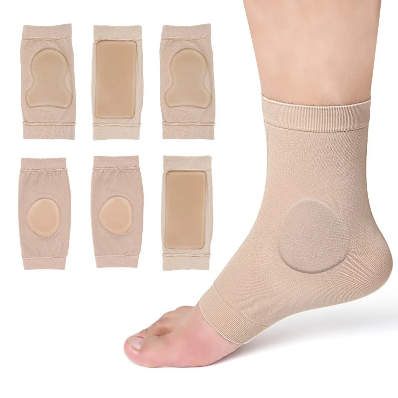 2 Pcs/Pair Anti Fatigue Foot Sleeve Elastic Gel Foot Sleeve Anklet Protective Gear Sports Ankle Brace Compression Socks