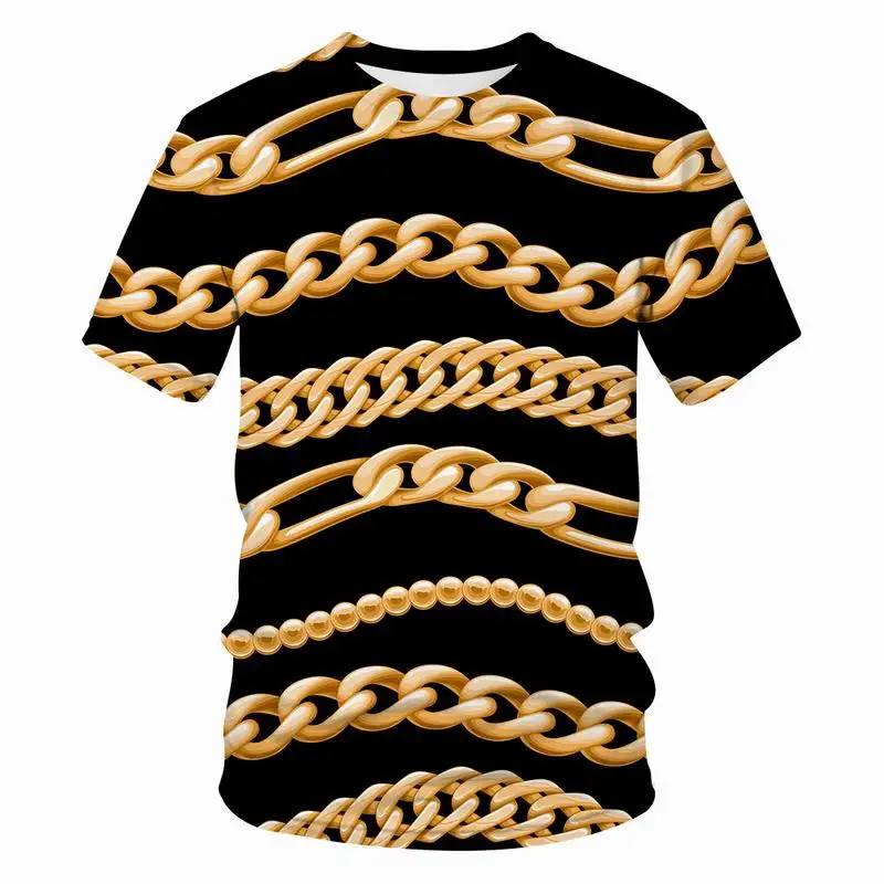 

2022 Women's Shirt 6xl Chain Series T-shirt Men 3d Print T Shirt Summer Fashion Tops Punk T-shirt Men Plus Size Streetwear