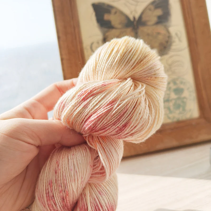 1 шт. 50 г пряжа лотоса ручной росписи шелк 8 Мягкая Блестящая кружевная крутая и