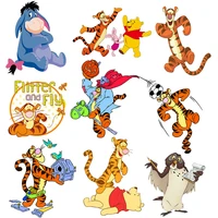 pooh disney stickers bear patches on clothes heat transfer printing iron on transfers patches for kids clothing jacket decor