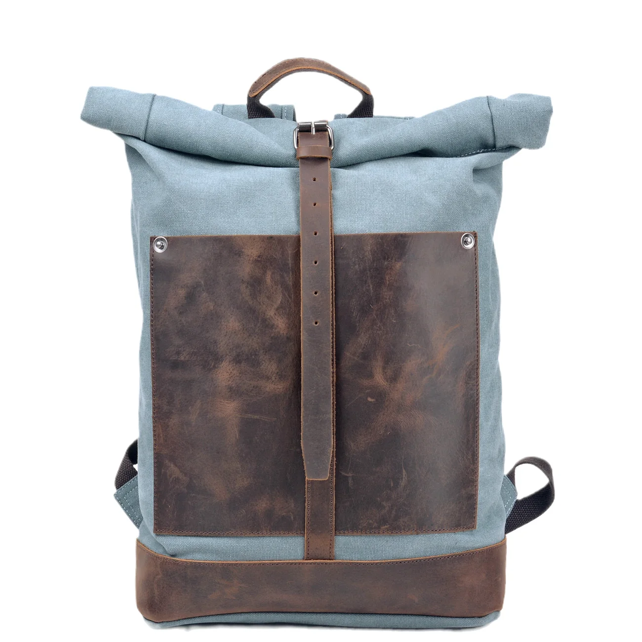 Factory Price Mens Backpacks Canvas Leather School Bag Big Capacity Daypack Vintage Backpack