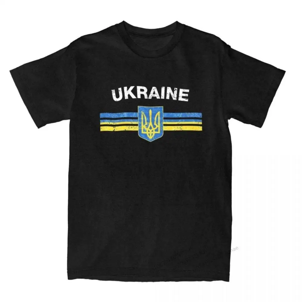 

Ukrainian Emblem Ukraine Flag T-Shirt for Men Crazy 100% Cotton Tee Shirt Crewneck Short Sleeve T Shirt Birthday Present Clothes