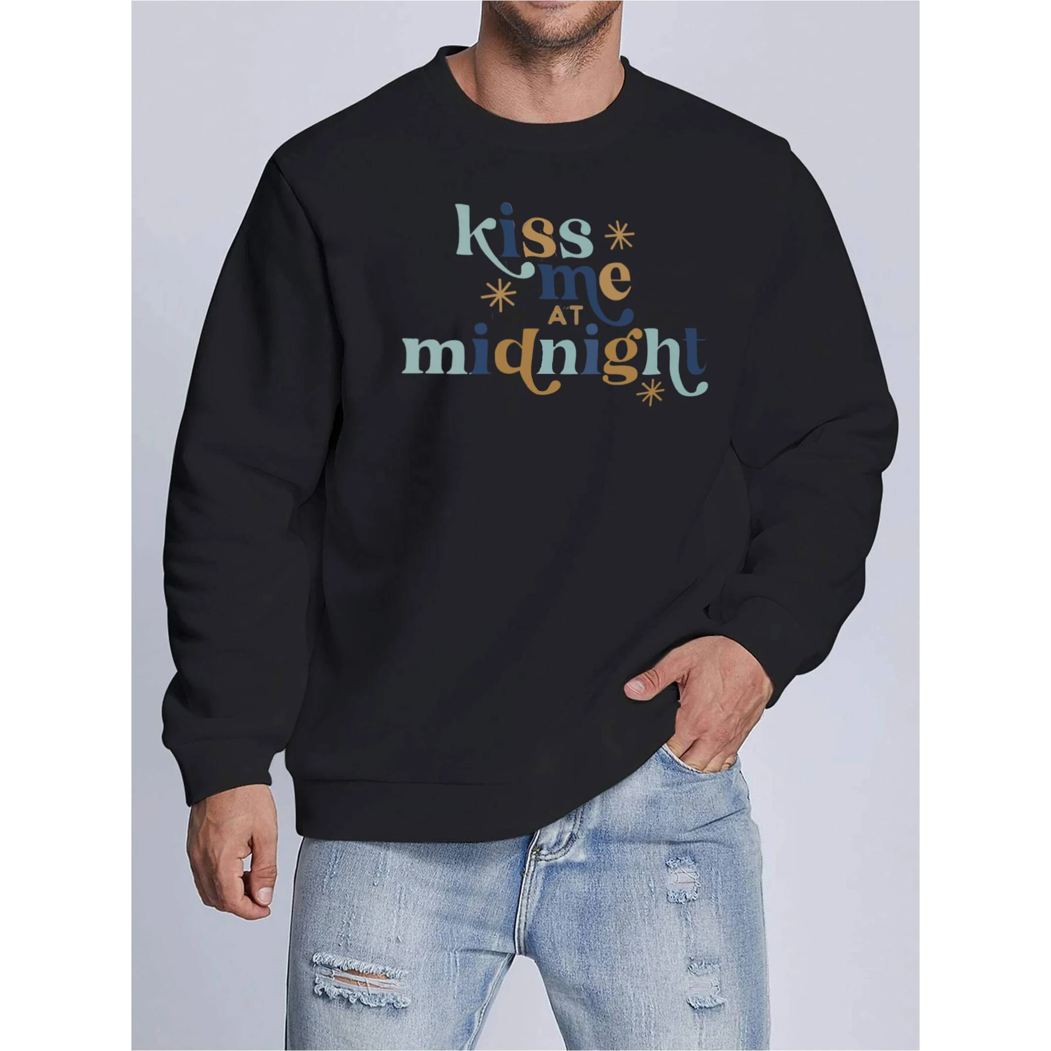 

Мужская Повседневная рубашка с длинным рукавом и принтом надписи Badassdude Kiss Me In The Midnight