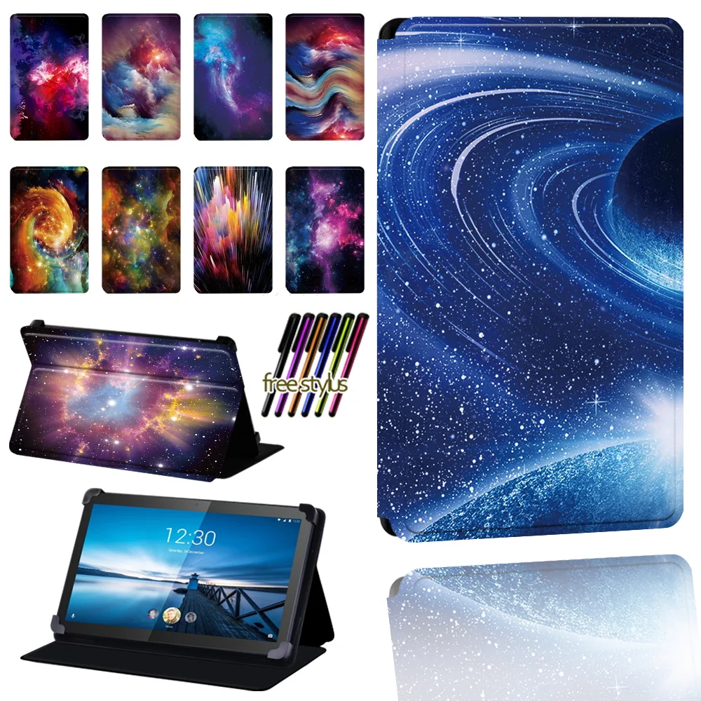 

Case for Lenovo Smart Tab M8 8"/M8 LTE 8"/Tab M10 10.1"/M10 LTE Space Printing 2022 New Leather Stand Adjustable Tablet Cover