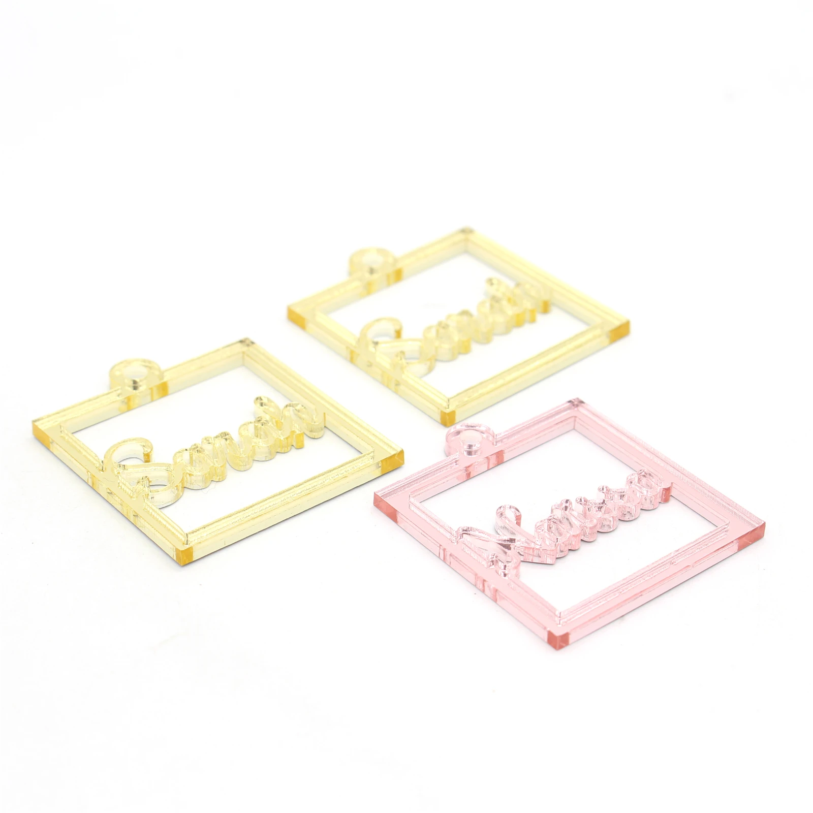 

12/24/48 шт. Персонализированная Лазерная вырезка название детского душа логотип квадратный декор для крестины индивидуальные круглые бирки м...