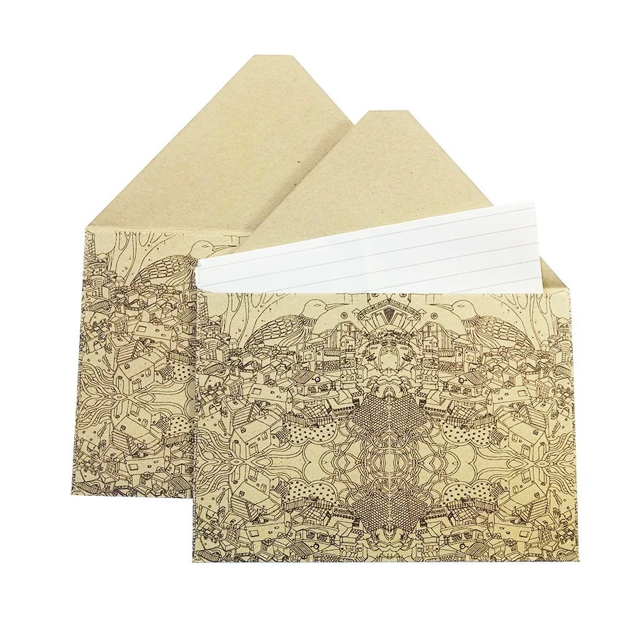 

100pcs Creative Vintage Kraft Envelope Postcards European Style Message Card Letter Stationary Storage Paper Sticker Gift