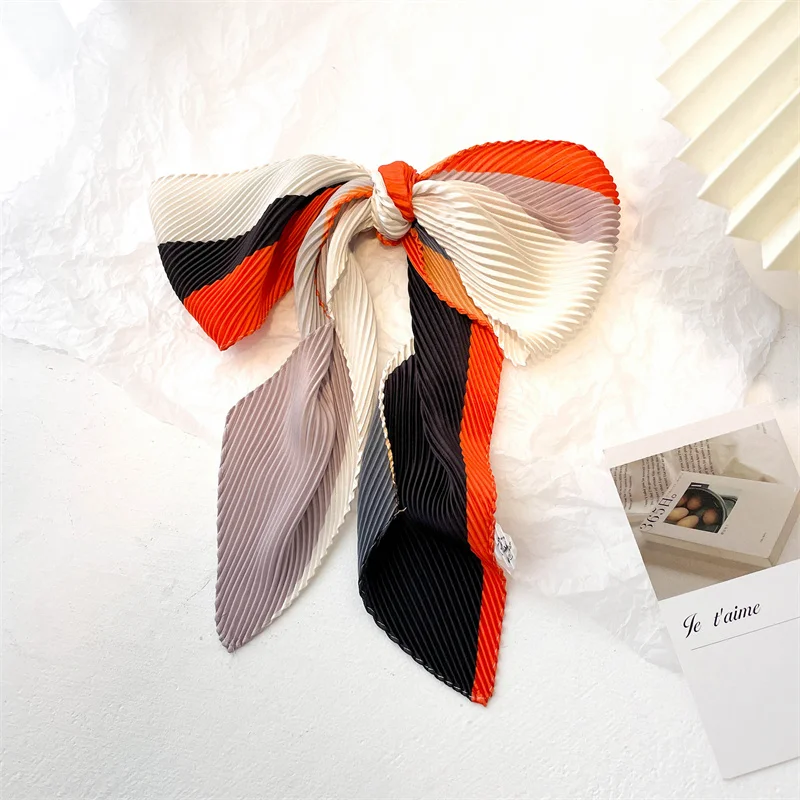 

Шелковый Атласный Женский облегающий шарф с принтом, 2022*10 см, повязка для волос, сумка, фуляр на запястье, бандана, шейный галстук, лента, 130