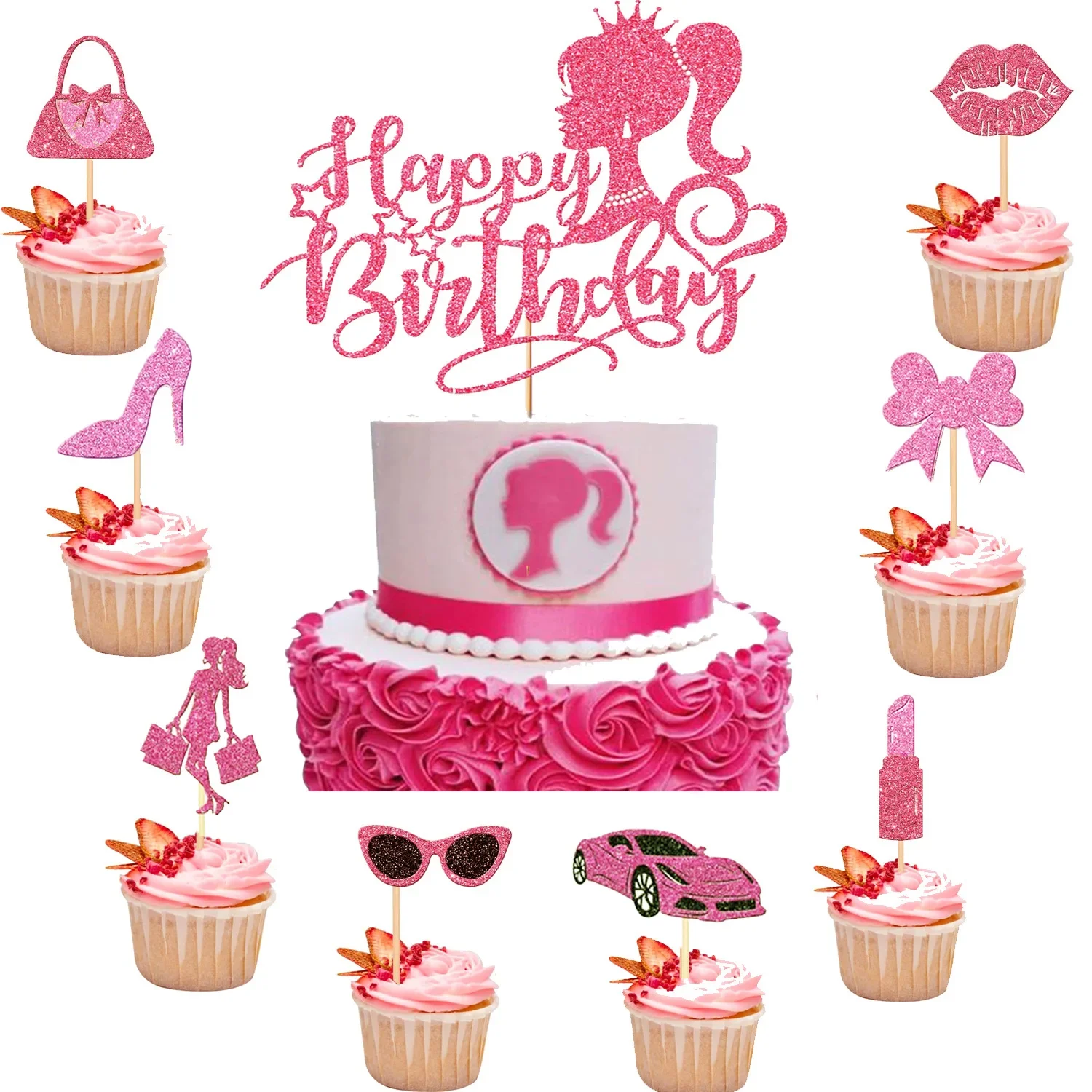 Украшение торта Барби плагин для принцессы топпер кекса детский день рождения