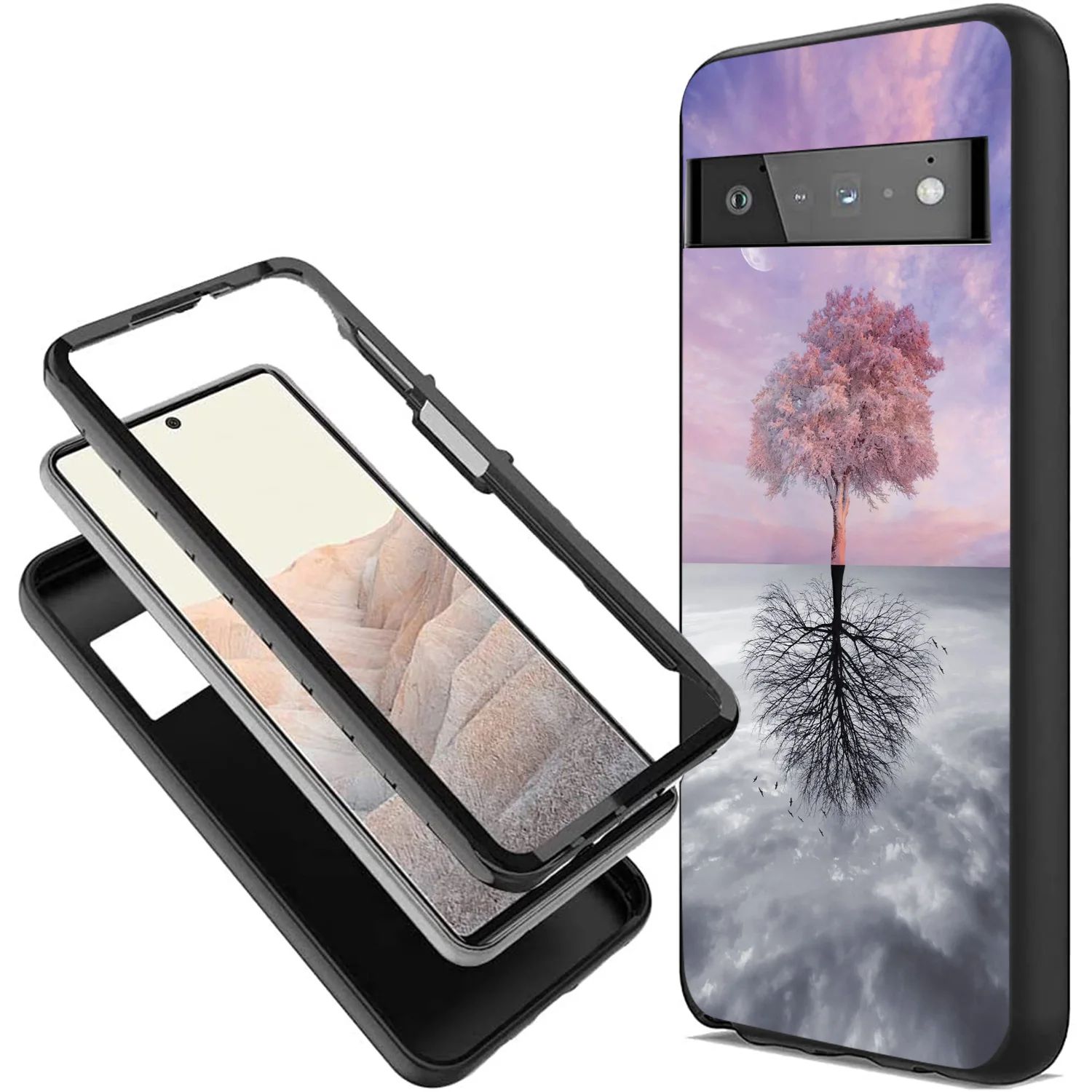 

Full Body Protective Case For Google Pixel 6 Pro Dustproof Drop Resistant TPU Silicone Bumper 360° Rugged Phone Case
