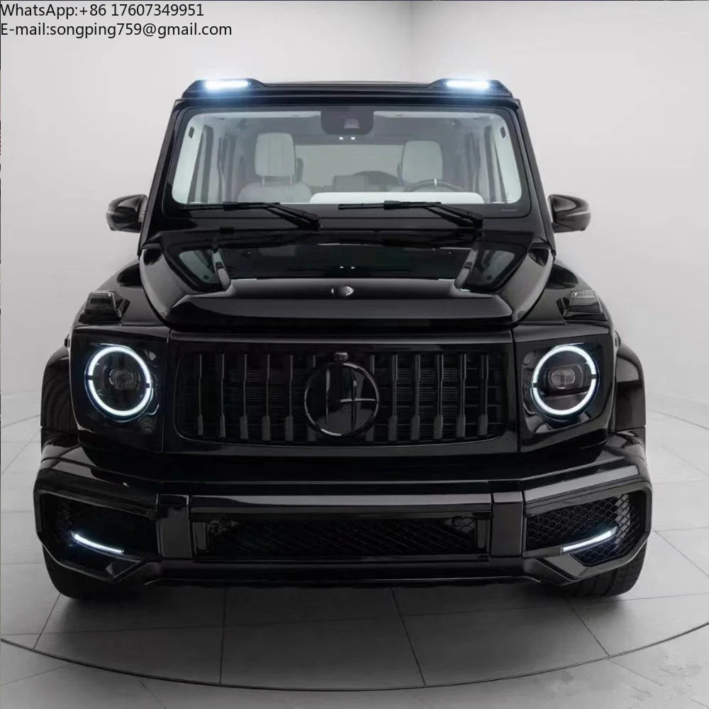 Фото Фара передняя тонированная черная LED с геометрическим дизайном для Mercedes-Benz G-класса W463A W464 W465 2019-2025 G500 G63 №4