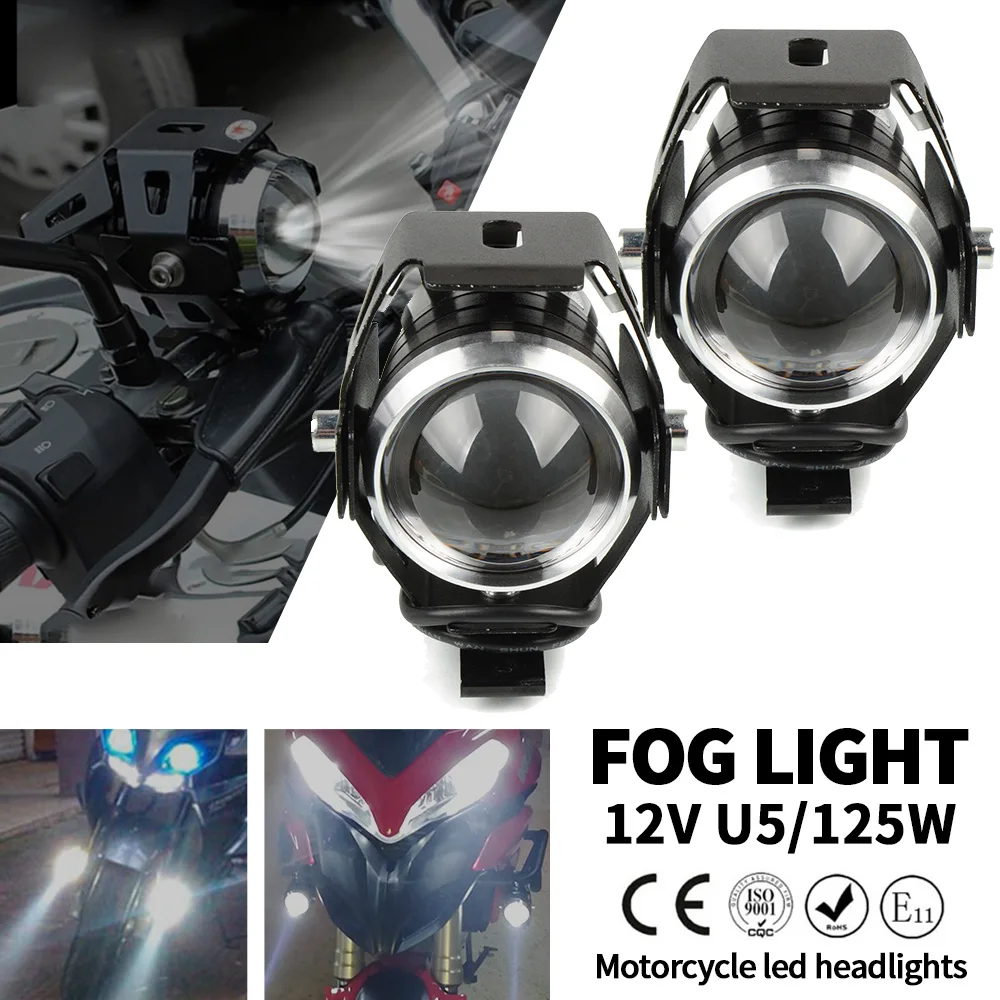 

125W 12v U5 motorcycle headlights led spotlight head lamp spot fog lights For BMW R1200R F800S F800ST R1150R G310R R1150R