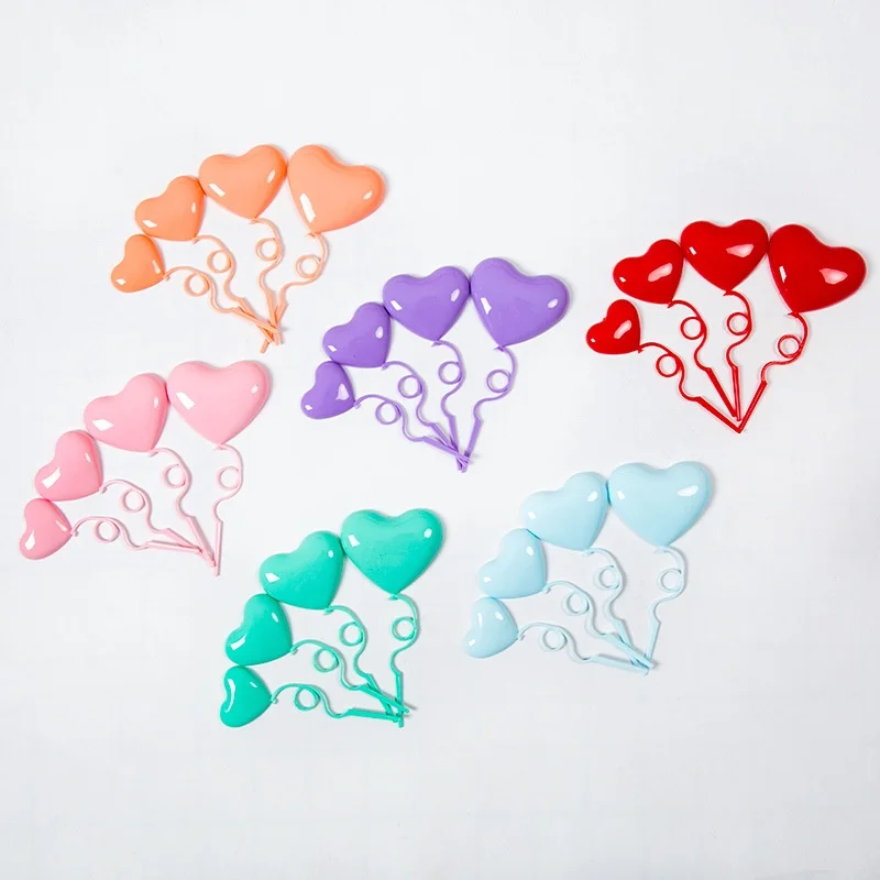 

4 шт./компл. Топпер для торта в форме сердца макарон, пластиковый воздушный шар в форме сердца, десертный стол для торта на день рождения, укра...