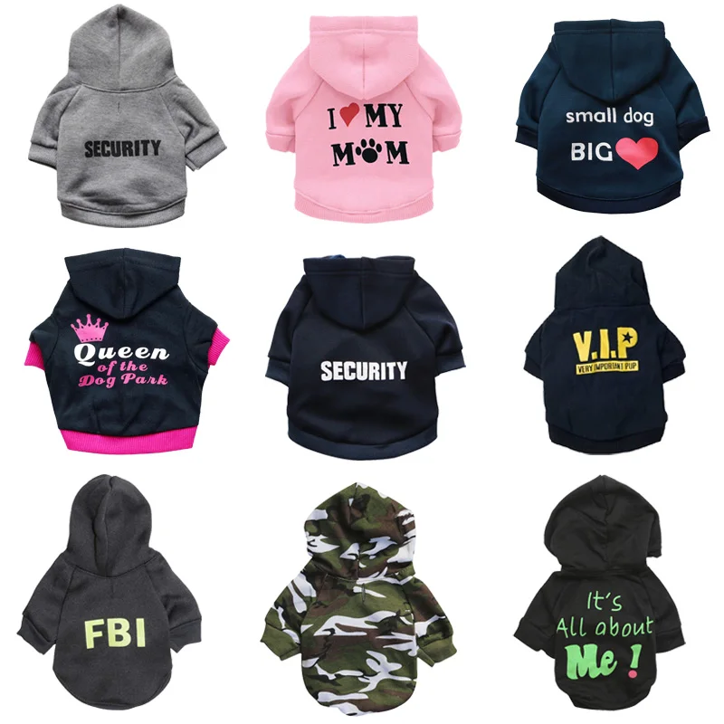 

Security Dog Clothes Small Dog Hoodie Coat Chihuahua Dog Sweatshirt French Bulldog Warm Puppy Clothes Hoodie For Dog XS-L