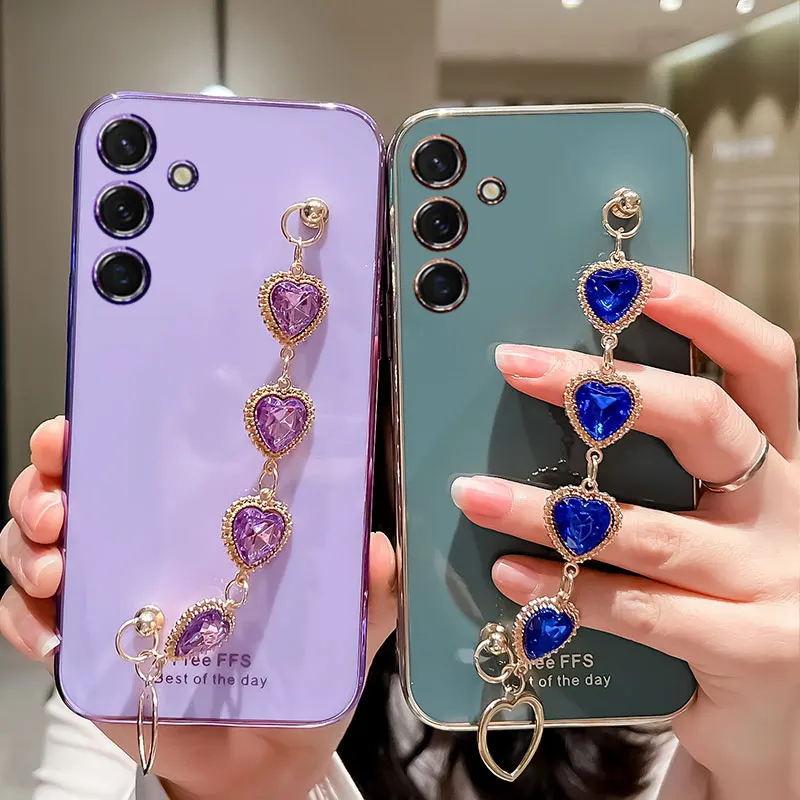 

Luxury Diamond Wrist Chian Strap phone case For Samsung galaxy A04S Bling bracelet Cover Cases Galaxy A04S A 04S A04 A04E A13